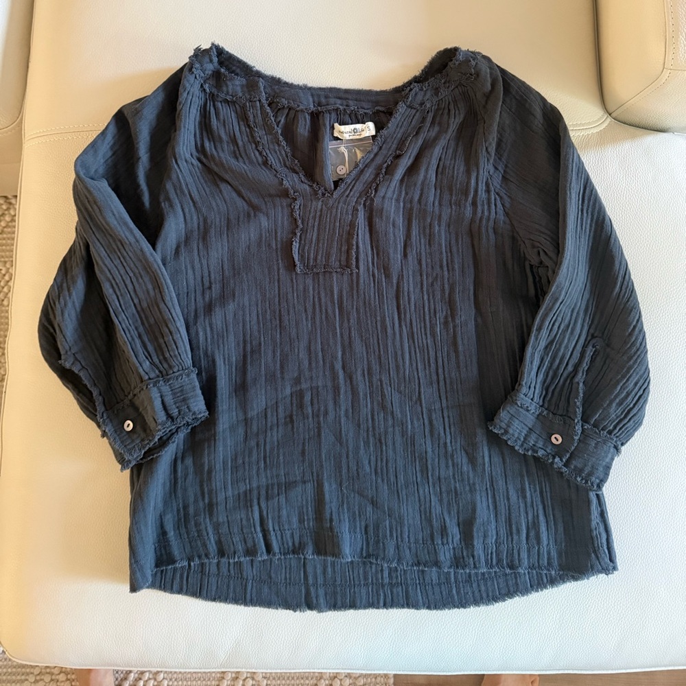 Natural Life Gauze Long-Sleeve Top